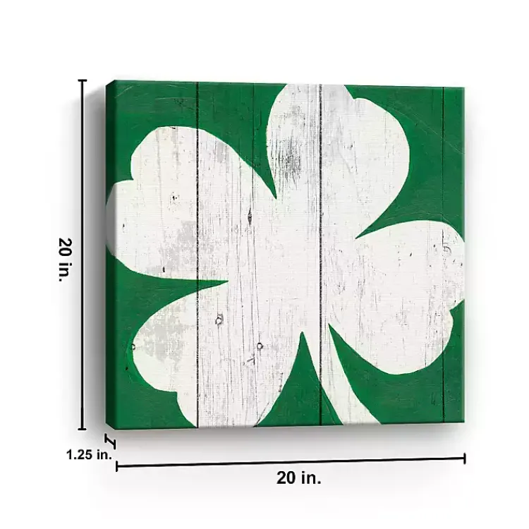 Sale White Shamrock Canvas Art Print St Patricks Day Decorations