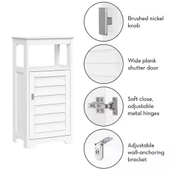 Kirklands Home Bathroom Furniture|Shutter Single Door Storage Cabinet White