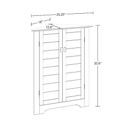 Kirklands Home Bathroom Furniture|Shutter Two Door Corner Storage Cabinet White