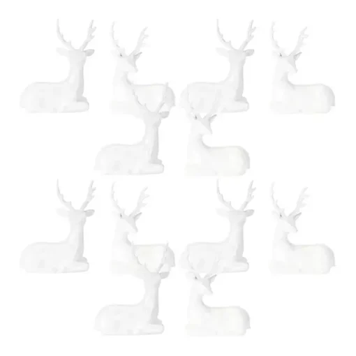 Sitting Reindeer Statues, Set of 12 Christmas Decorations