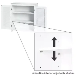 Kirklands Home Bathroom Furniture|Slatted 2-Door Bathroom Storage Cabinet White