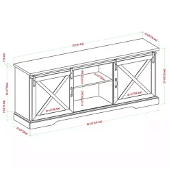 Kirklands Home Tv Stands & Media Consoles|Sliding Barn Door Media Cabinet White