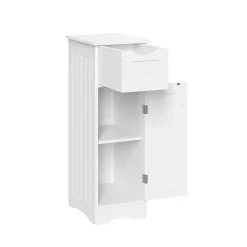Kirklands Home Bathroom Furniture|Slim Single Door Cabinet with Drawer White