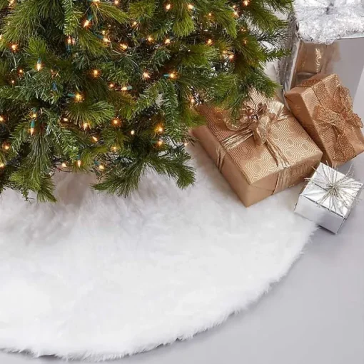 Best Snow Fur Tree Skirt Christmas Tree Skirts & Collars