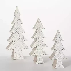 Discount Snowflake Embossed Tabletop Trees, Set of 3 Christmas Decorations