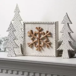 Discount Snowflake Embossed Tabletop Trees, Set of 3 Christmas Decorations
