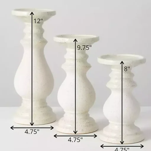 Speckled Ceramic Candle Holders, Set of 3 Candle Holders