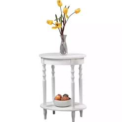 Kirklands Home Accent & End Tables|Spindle Legs Oval Accent Table White