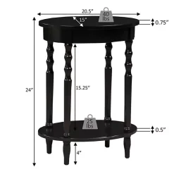 Kirklands Home Accent & End Tables|Spindle Legs Oval Accent Table White