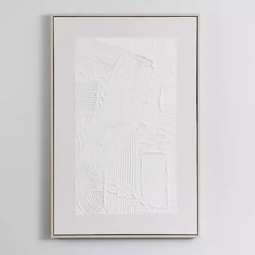 Kirklands Home Canvas Art|White Texture Abstract Canvas Wall Art
