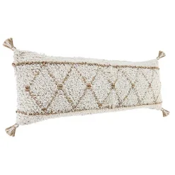 Online White Textured Diamond Lumbar Pillow Pillows
