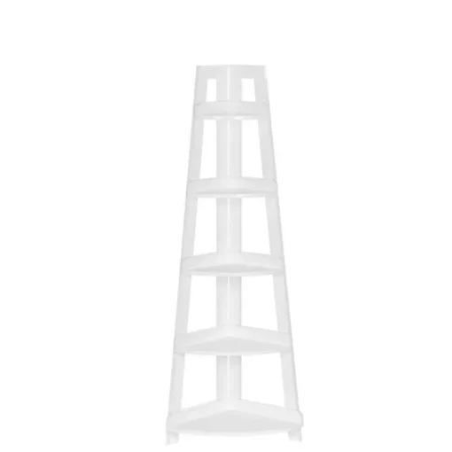 Kirklands Home Bathroom Furniture|White 5-Tier Corner Ladder Shelves
