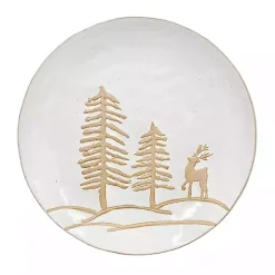 Outlet White Trees and Deer Dinner Plates, Set of 4 Christmas Dining & Entertaining
