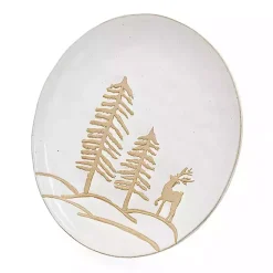 Outlet White Trees and Deer Dinner Plates, Set of 4 Christmas Dining & Entertaining