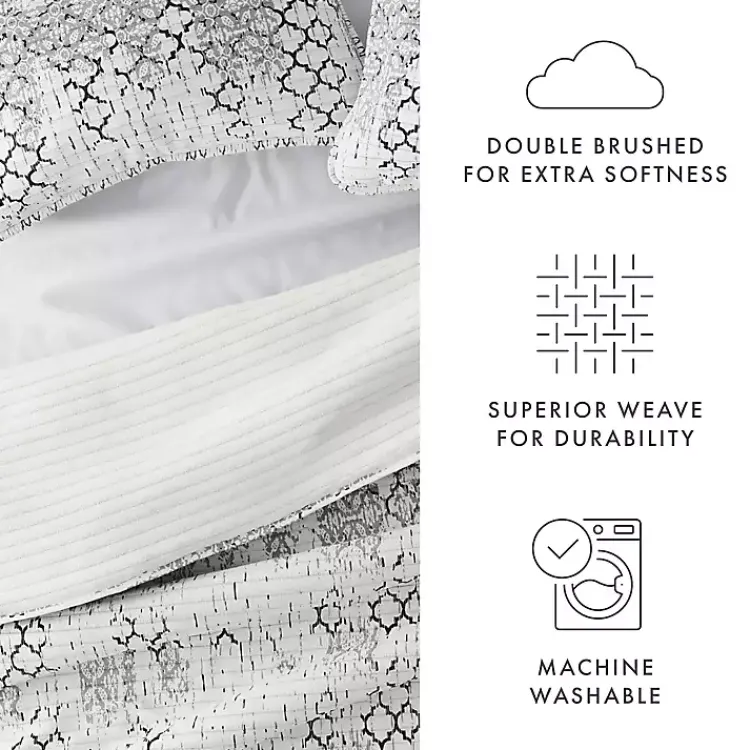 Kirklands Home Quilts|White Trellis Reversible 3-pc. King Quilt Set