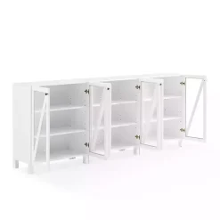 Kirklands Home Tv Stands & Media Consoles|Triangle 6-Door Wood Media Cabinet White