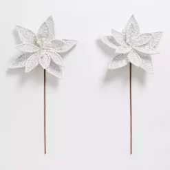 Discount Tweed Magnolia Picks, Set of 2 Christmas Tree Decorations