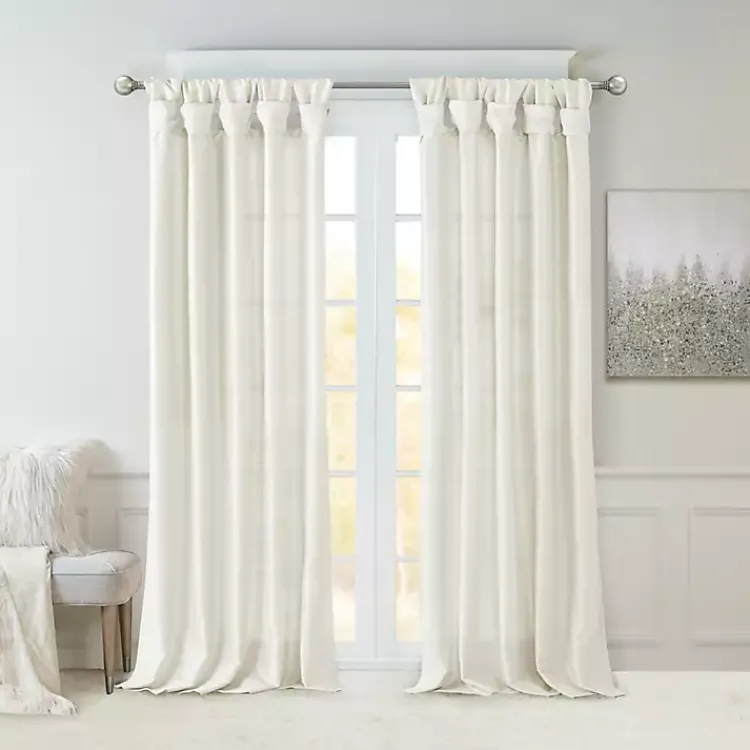 Kirklands Home Curtains & Drapes|Twist Top Curtain Panel, 108 in. White
