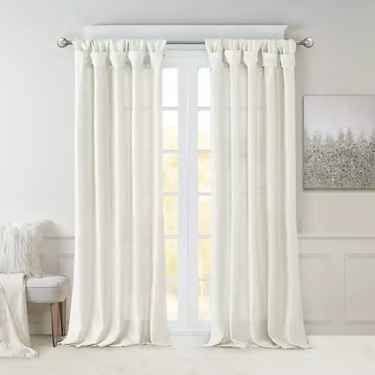 Kirklands Home Curtains & Drapes|Twist Top Curtain Panel, 120 in. White