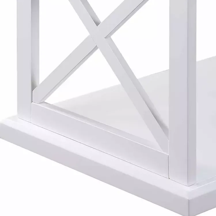 Kirklands Home Coffee Tables|Two-Tone Double X Sides Coffee Table White
