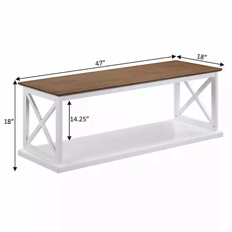 Kirklands Home Coffee Tables|Two-Tone Double X Sides Coffee Table White