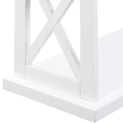 Kirklands Home Console Tables|Two-Tone Double X Sides Console Table White
