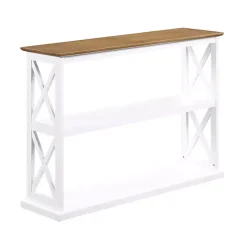 Kirklands Home Console Tables|Two-Tone Double X Sides Console Table White