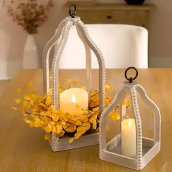 Clearance Washed Beaded Open Lantern, 14 in. Lanterns