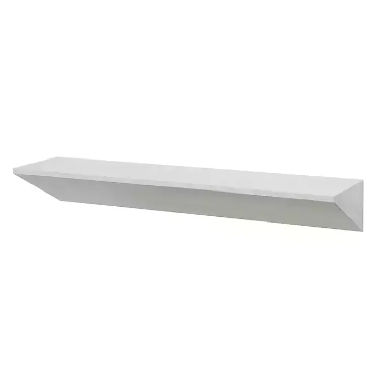 Kirklands Home Shelves|White Wedge Wood Large Floating Shelf