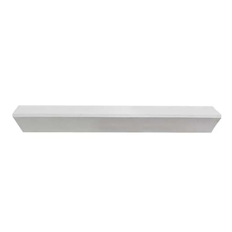 Kirklands Home Shelves|White Wedge Wood Large Floating Shelf