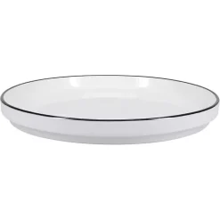 Kirklands Home Dinnerware|with Black Rims 16-pc. Dinnerware Set White