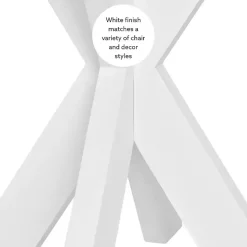 Kirklands Home Accent & End Tables|Wood and Glass Top X-Base Accent Table White