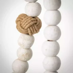 Online White Wood and Jute Beaded Garlands, Set of 2 Decorative Accents