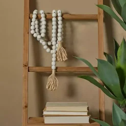 Online Wood Beaded Tassel Garland Decorative Accents