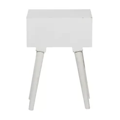 Kirklands Home Accent & End Tables|Wood Carved Drawer Accent Table White