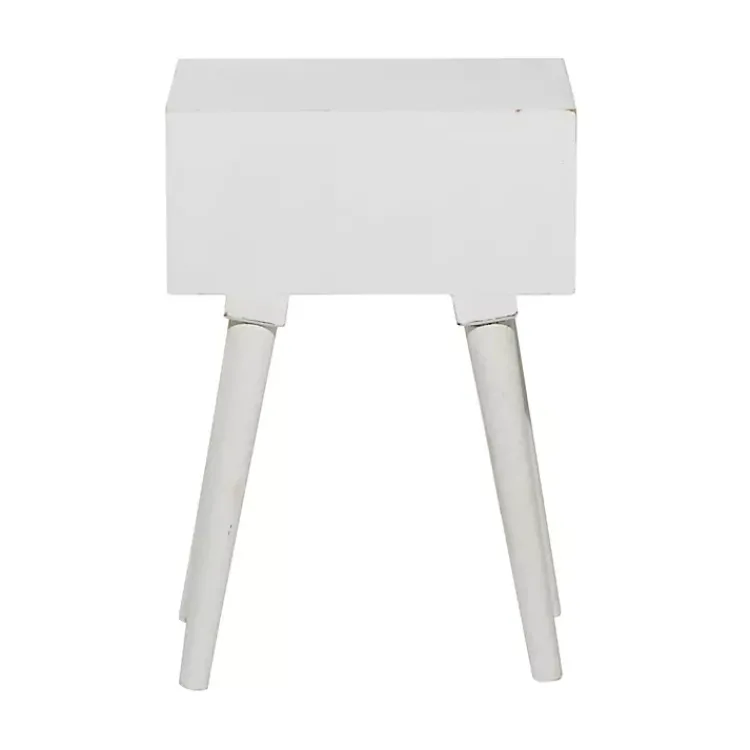 Kirklands Home Accent & End Tables|Wood Carved Drawer Accent Table White