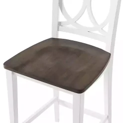 Kirklands Home Bar Stools & Counter Height Stools|White Wood Charlotte Counter Stools, Set of 2 Brown
