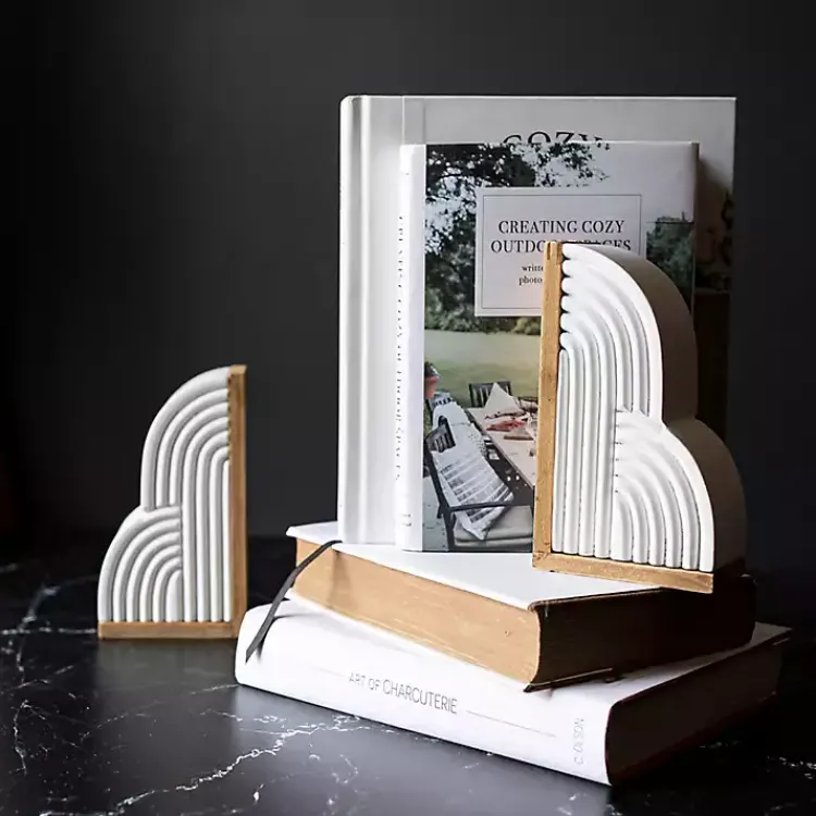 Sale Wood Cloud Bookends, Set of 2 Decorative Accents