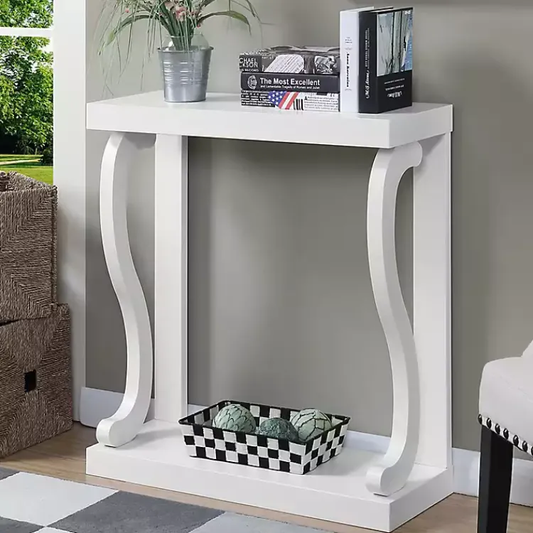 Kirklands Home Console Tables|Wood Curved Sides Console Table White