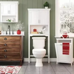 Kirklands Home Wall Storage|Wood 2-Door Open Shelf Wall Cabinet White