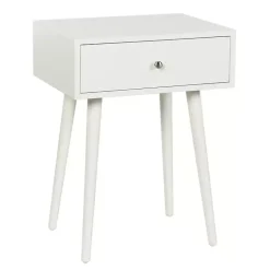 Kirklands Home Accent & End Tables|Wood 1-Drawer Arthur Accent Table White