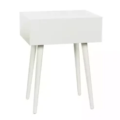 Kirklands Home Accent & End Tables|Wood 1-Drawer Arthur Accent Table White