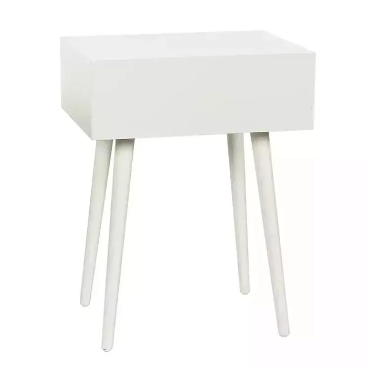 Kirklands Home Accent & End Tables|Wood 1-Drawer Arthur Accent Table White