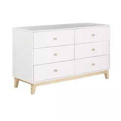 Kirklands Home Dressers & Chests|Wood 6-Drawer Footed Dresser White