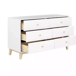 Kirklands Home Dressers & Chests|Wood 6-Drawer Footed Dresser White