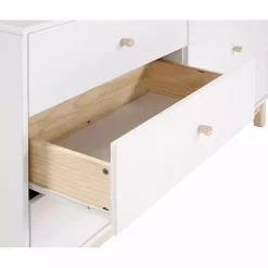 Kirklands Home Dressers & Chests|Wood 6-Drawer Footed Dresser White
