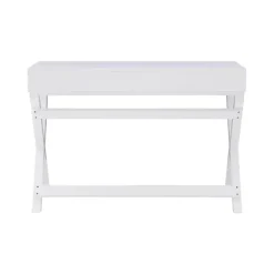 Kirklands Home Office Furniture|Wood 2-Drawer X-Frame Desk White