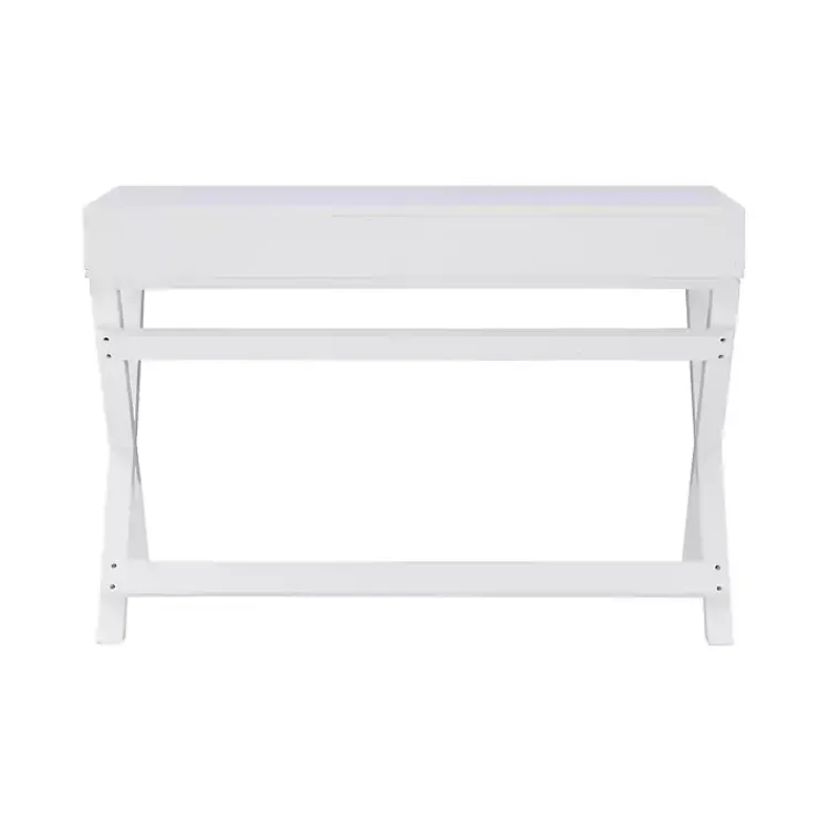 Kirklands Home Office Furniture|Wood 2-Drawer X-Frame Desk White