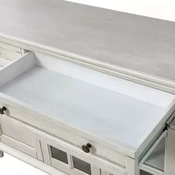 Kirklands Home Cabinets & Sideboards|Wood Glass Door Sideboard Cabinet White