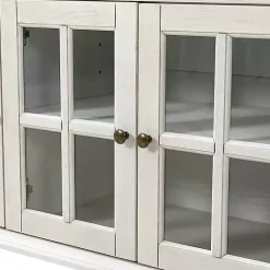 Kirklands Home Cabinets & Sideboards|Wood Glass Door Sideboard Cabinet White